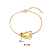 Rhodium Plated Baby Feet Bracelet