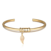 Personalized Stainless Steel Leaf Name Bracelet