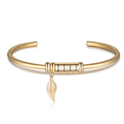 Personalized Stainless Steel Leaf Name Bracelet