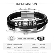 Personalized Titanium Steel Charm Bead Bracelet