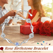 Copper Rose Flower CZ Bracelet