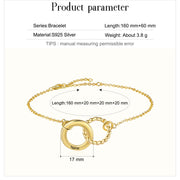 Personalized S925 Silver Circle Ring Bracelet