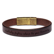 Personalized  Stainless Steel PU Leather Bracelet