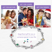 Rhodium Plated Rose Flower Bracelet