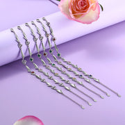 Rhodium Plated Rose Flower Bracelet