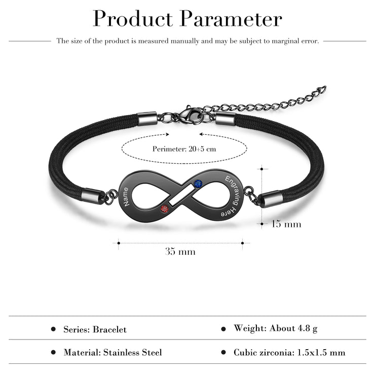 Personalized Stainless Steel Infinity Couple Bracelet