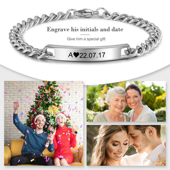 Personalized Stainless Steel Couple Bracelet