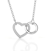 925 Sterling Silver Heart Circle Necklace