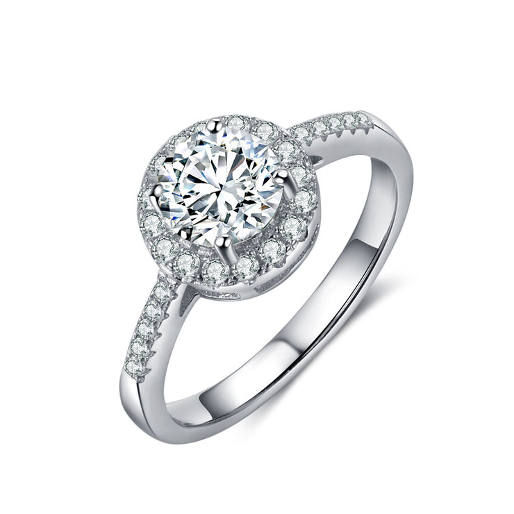 Fashion 925Sterling Silver Moissanite Ring