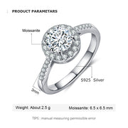 Fashion 925Sterling Silver Moissanite Ring