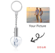Personalized Photo Stainless Steel+Crystal Glass Keychain