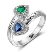 925 Sterling Silver Birthtsone Heart Ring