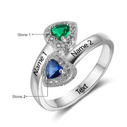 925 Sterling Silver Birthtsone Heart Ring