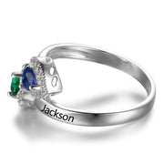 925 Sterling Silver Birthtsone Heart Ring