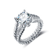 925 Sterling Silver Zircon Spiral Ring