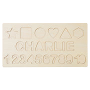 Personalized Wooden Name Puzzle with Numbers, Random Color Wooden Pegged Puzzles Toys