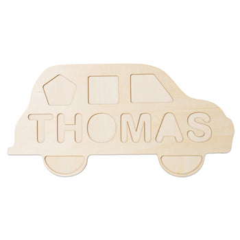 Personalized Car Name Puzzle, Custom Wood Puzzle with Kids Name -Wooden Pegged Puzzles Educational Toy Gift for Kids