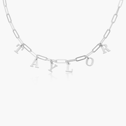 Letter Name Necklace on Paperclip Chain