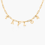 Letter Name Necklace on Paperclip Chain