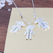 Babies or Boy & Girl Pendant Charms with Names Necklace