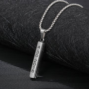 Father's Day Engraving Stainless Steel Long Strip Necklace With Thick Chain
