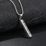 Father's Day Engraving Stainless Steel Long Strip Necklace With Thick Chain