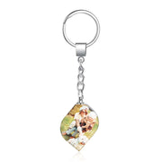 Personalized Photo Stainless Steel+Crystal Glass Keychain