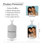 Custom Stainless Steel Photo Pendant Necklace
