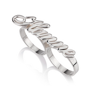 Sterling Silver Two Finger Name Ring