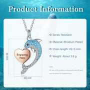 Custom Dolphin Heart Necklace