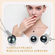 925 Sterling Silver Black Pearl Earrings