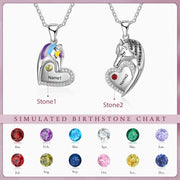 Custom Heart Animal Horse Necklace
