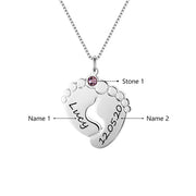 Custom Feet Necklace with Birthstone