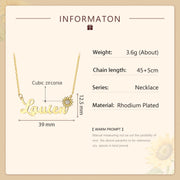 Custom Sunflower Name Necklace