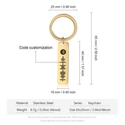 Personalized Stainless Steel Code Custom Keychain