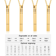 Personalized Sainless Steal Vertical Bar Necklace