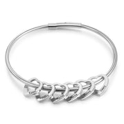 Custom Stainless Steel Heart Bangle Bracelet