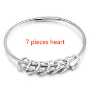 Custom Stainless Steel Heart Bangle Bracelet