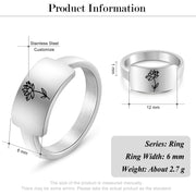 Custom One To Four Flower Birth Flower Ring