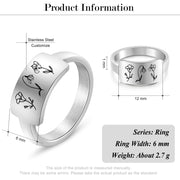 Custom One To Four Flower Birth Flower Ring