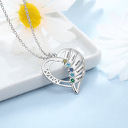 Custom Heart Shaped Name Necklace with Birthstones