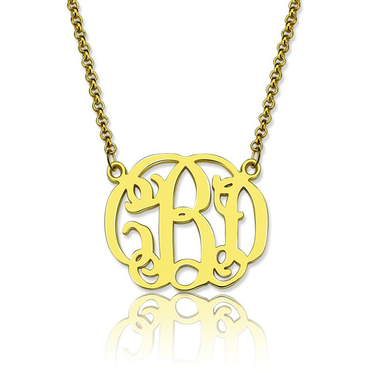 Sterling Silver or Copper Monogram Necklace