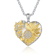 Heart Shaped Sunflower Necklace