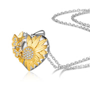 Heart Shaped Sunflower Necklace