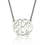 Sterling Silver or Copper Monogram Necklace