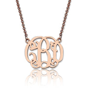 Sterling Silver or Copper Monogram Necklace