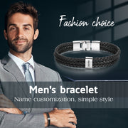 Custom Name Leather Business Bracelet