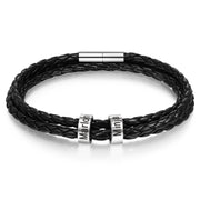 Custom Stainless Steel Leather Bracelet