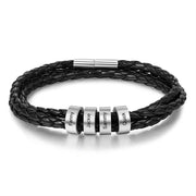 Custom Stainless Steel Leather Bracelet