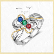 Personalized Rhodium Plated Infinity Ring